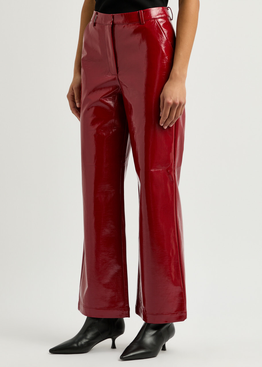 Kitri Lucienne Vinyl Trousers Red