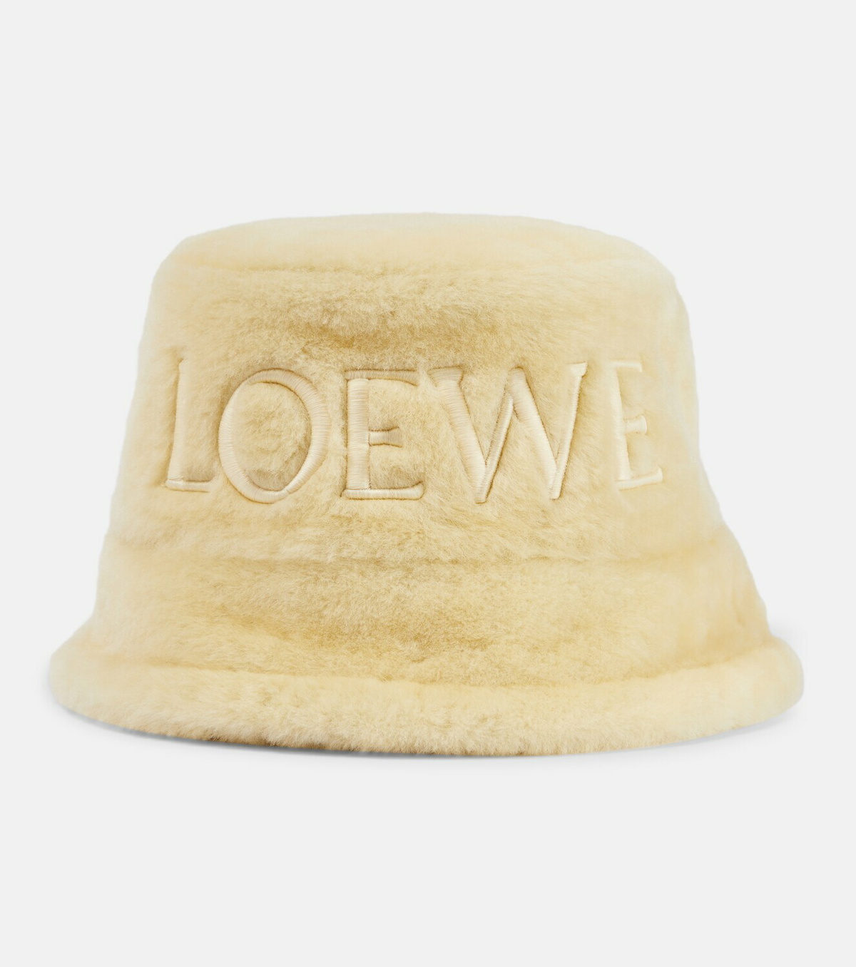 BN LOEWE Anagram Tan Pecan Brown Bucket Cotton Blend Fisherman Hat