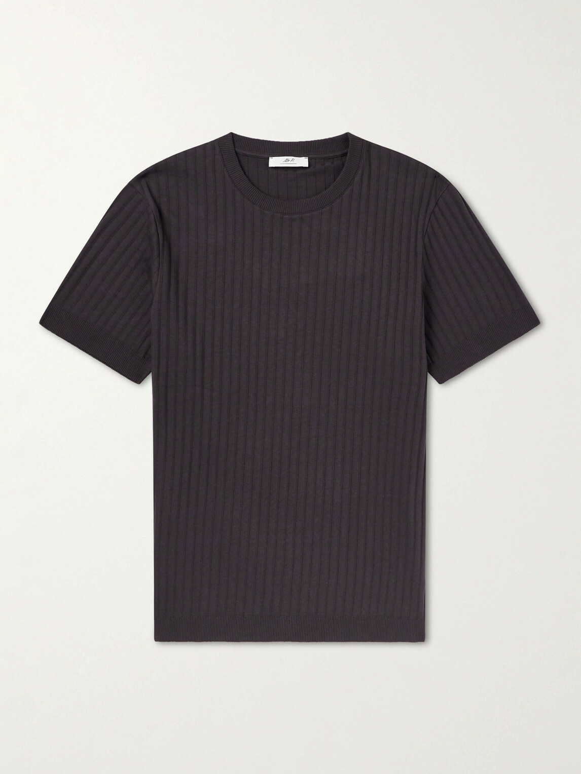 Mr P. - Ribbed Organic Cotton T-Shirt - Brown