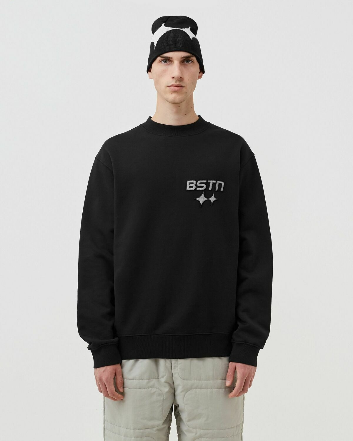 Bstn Brand Logo Crewneck Black - Mens - Sweatshirts