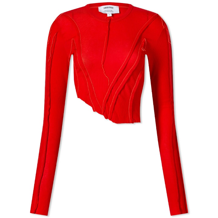 Photo: Sami Miro Vintage Women's Long Sleeve Asymmetric T-Shirt in Red
