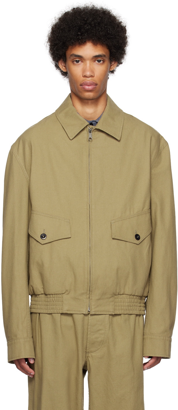 MHL by Margaret Howell Khaki Slant Pocket Bomber Jacket MHL by Margaret ...