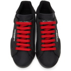 Dolce and Gabbana Black and Red Portofino Sneakers