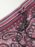 AMIRI - Straight-Leg Space-Dyed Bandana-Jacquard Cotton Drawstring Shorts - Purple