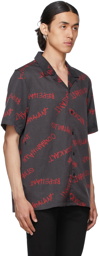 Ksubi Black & Red 'Intoxicant' Short Sleeve Shirt