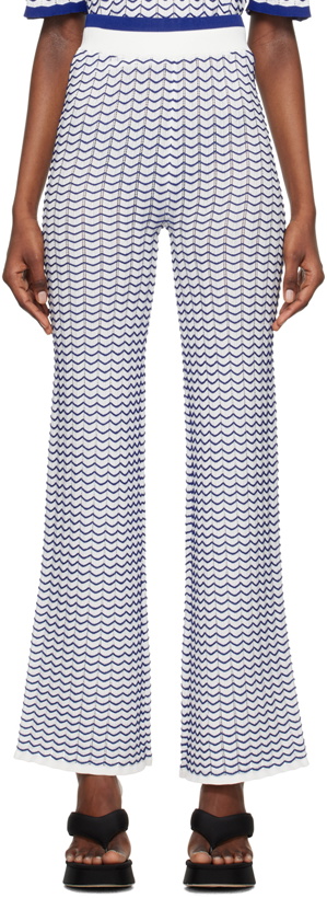 Photo: REMAIN Birger Christensen White 3D Wave Lounge Pants