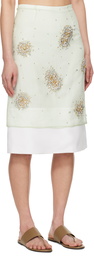 Wales Bonner Green Triumph Embroidered Midi Skirt