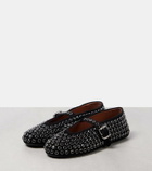Alaïa Crystal-embellished suede ballet flats