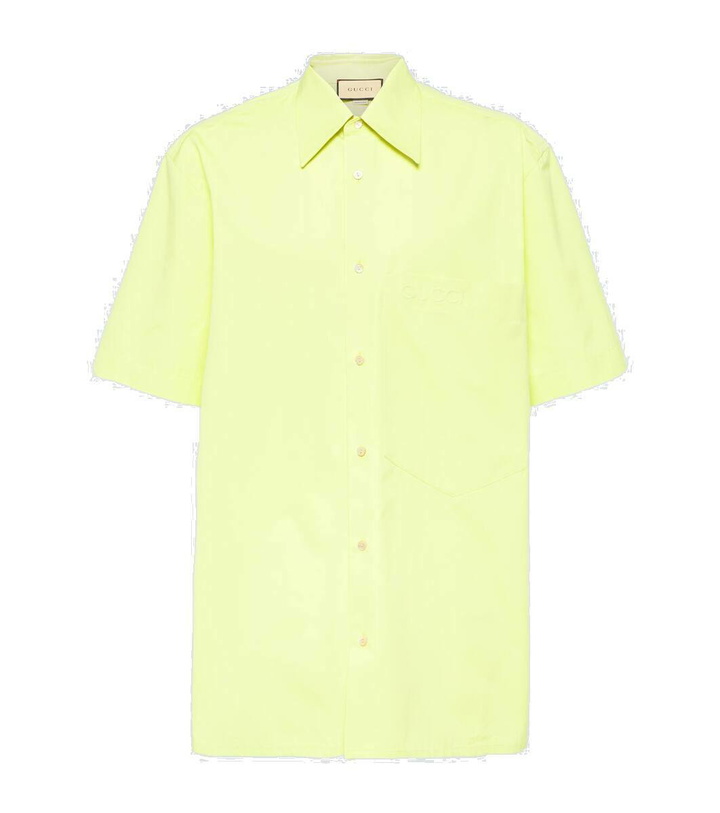 Photo: Gucci Oversized logo cotton poplin shirt