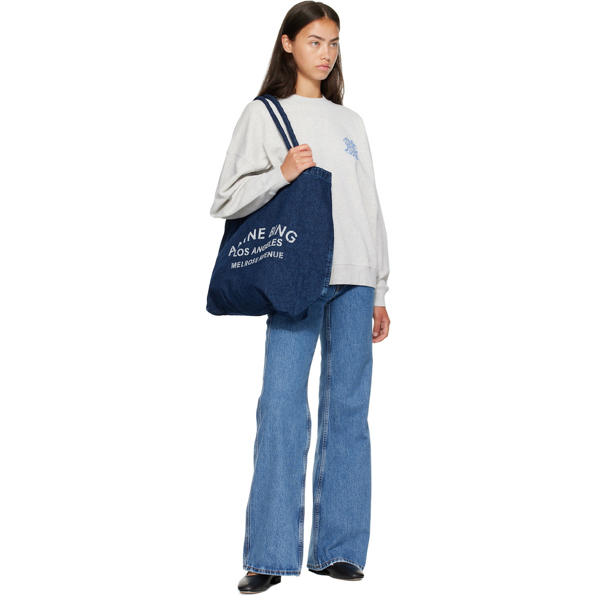 ANINE BING Gray Miles Waves Sweatshirt