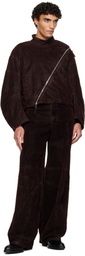 Jean Paul Gaultier Brown Minimal Moto Trousers