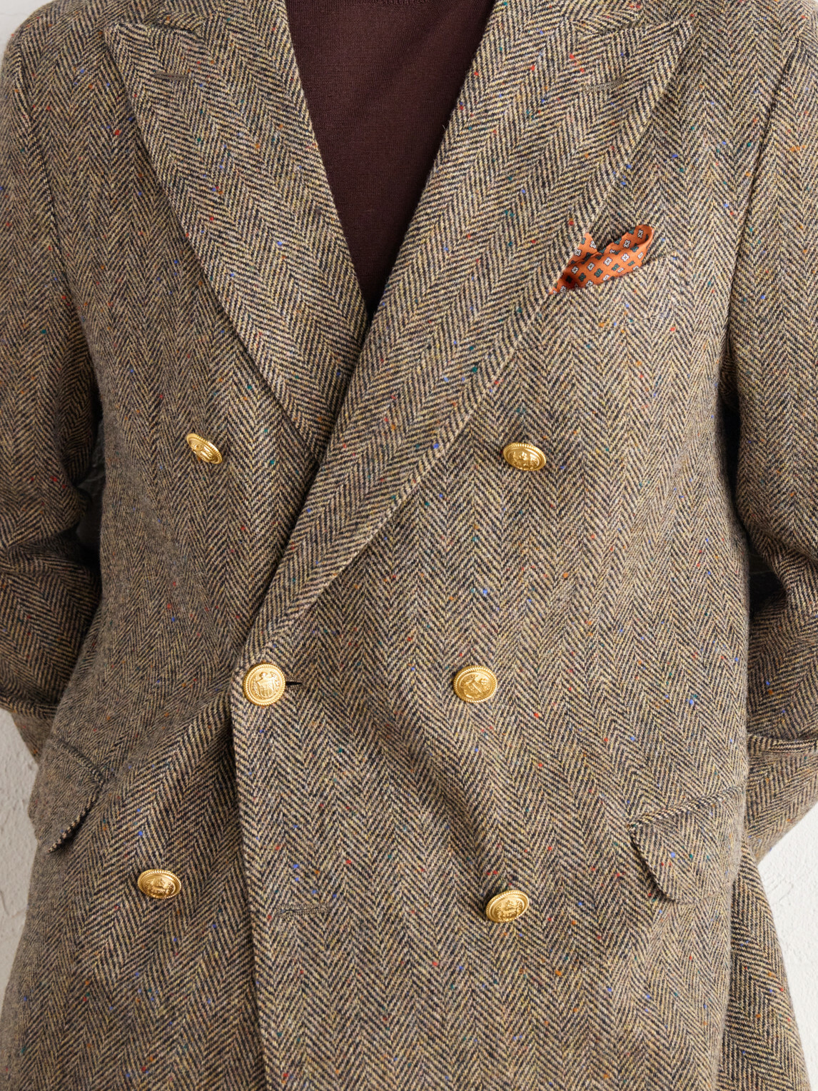 Slowear - Incotex Double-Breasted Herringbone Shetland Wool-Twill Blazer - Brown