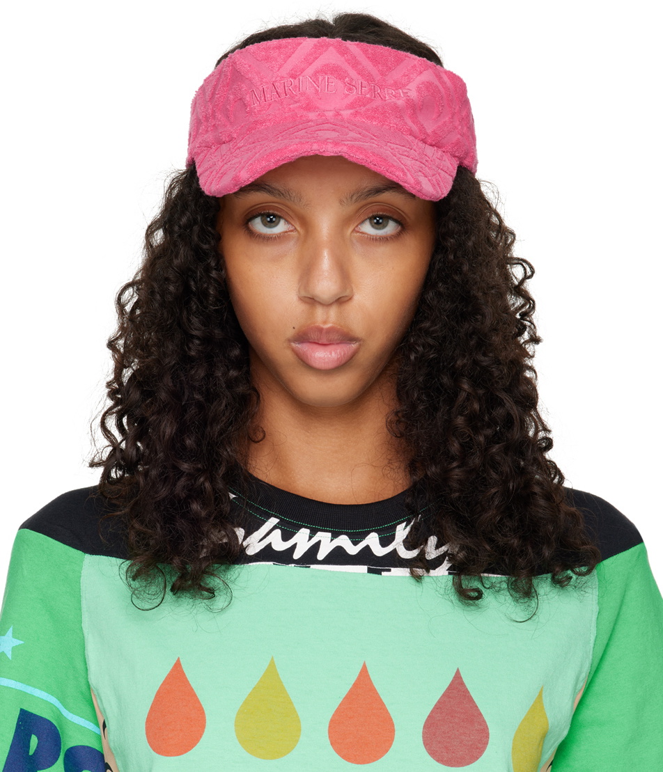 専用　新品Marine Serre Moon Diamond ジャカードベレー Marine Serre Pink Embroidered Visor Marine Serre
