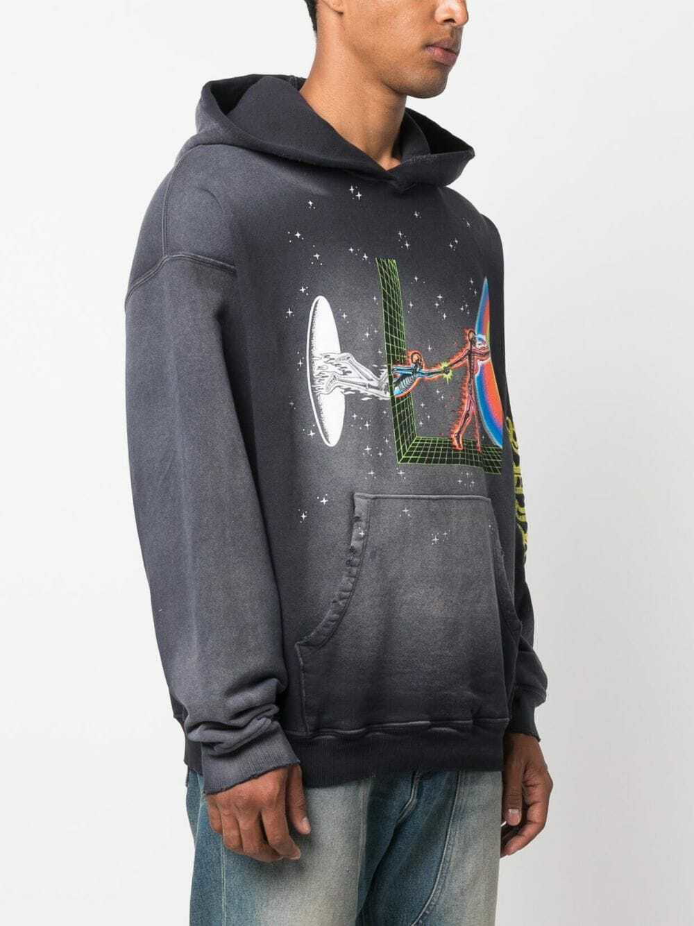 Alchemist panelled pullover hoodie - Blue