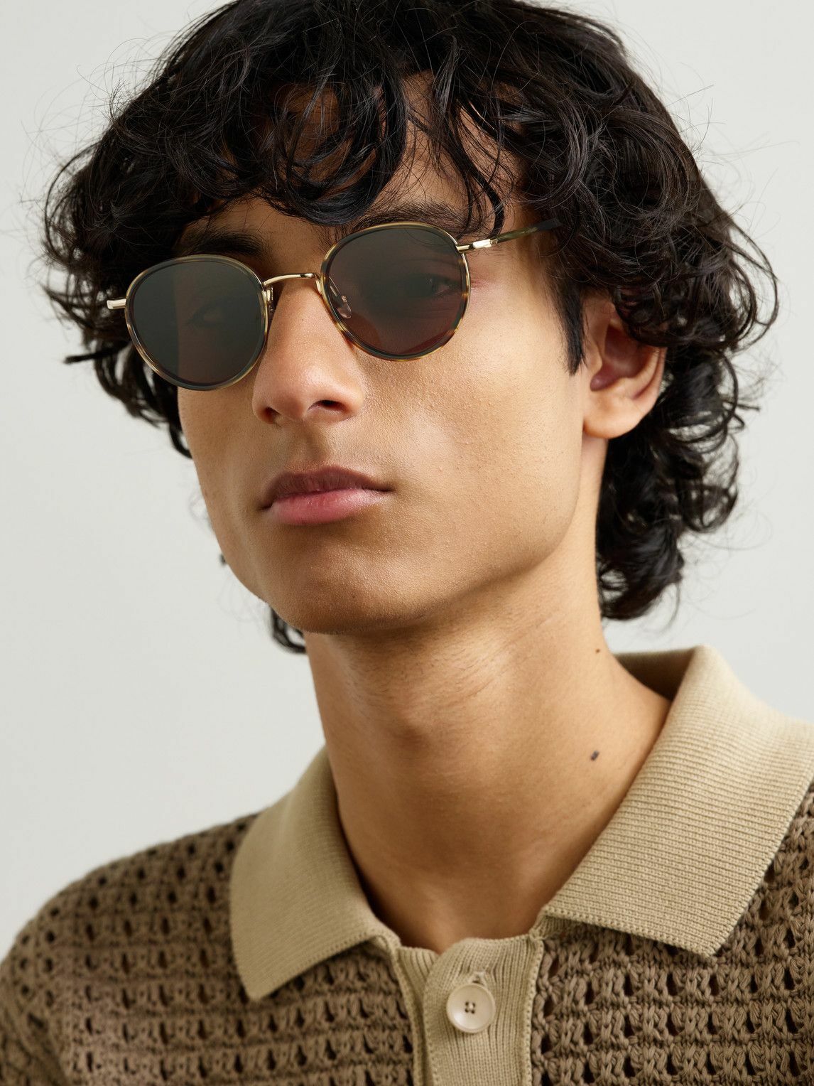 Mr P. - Cubitts Gifford Round-Frame Tortoiseshell Acetate and Gold-Tone Sunglasses