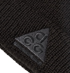 Nike - Logo-Appliquéd Ribbed Stretch-Knit Beanie - Black