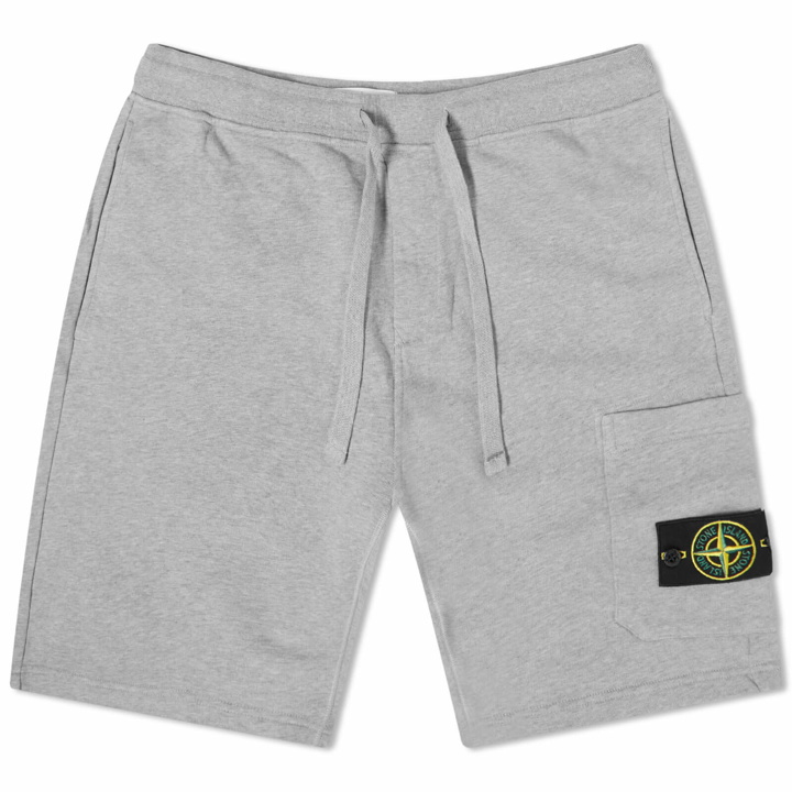 Photo: Stone Island Men's Brushed Cotton Sweat Shorts in Grey Marl