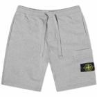 Stone Island Men's Brushed Cotton Sweat Shorts in Grey Marl