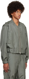 Karmuel Young Gray Molded Bulk Bomber Jacket