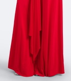 David Koma Draped floral-appliqué gown