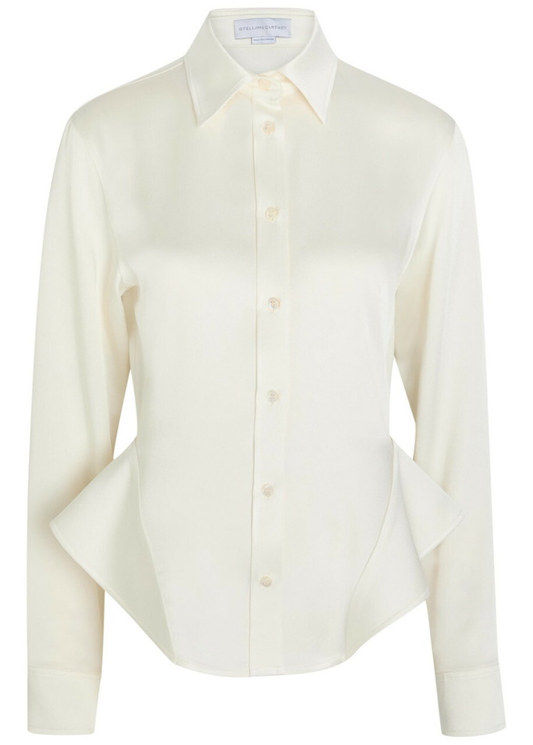 Photo: Stella Mccartney Peplum Satin-crepe Shirt Cream