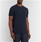 Giorgio Armani - Slim-Fit Logo-Embroidered Stretch-Jersey T-Shirt - Blue