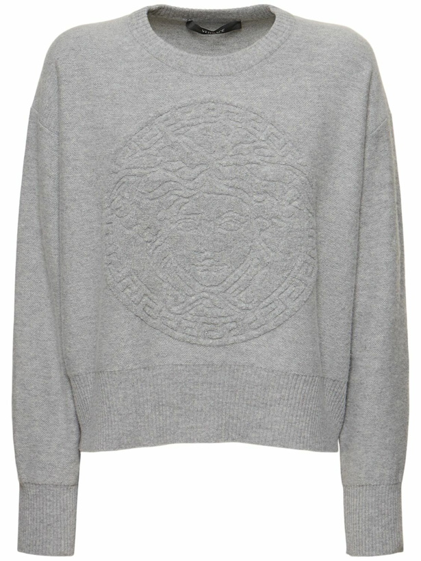 Photo: VERSACE Knit Sweater with Medusa Logo
