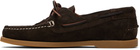 HEREU Brown Saler Nautic Suede Boat Shoes