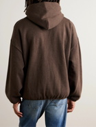 FEAR OF GOD ESSENTIALS - Logo-Appliquéd Cotton-Blend Jersey Hoodie - Brown