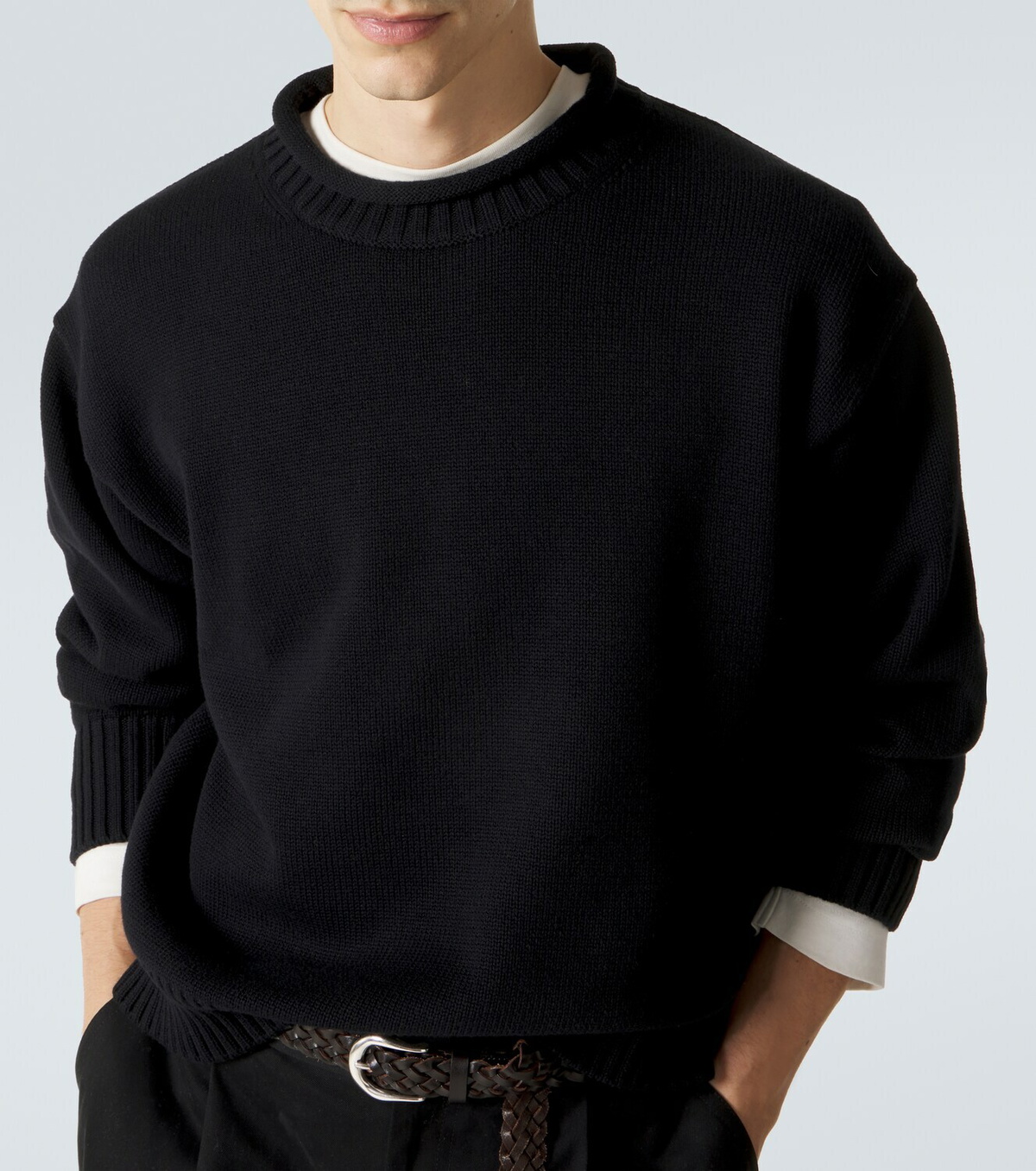 トップス [STUDIO NICHOLSON]CREWNECK SWEAT BLACK Studio Nicholson