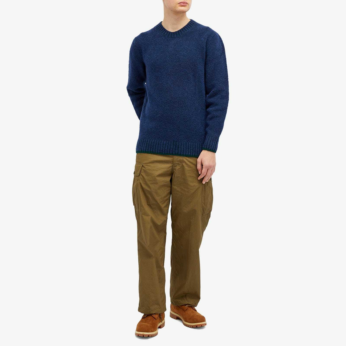Country Of Origin Men's Picadilly Tipped Knit Jumper in Peekablue