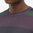 Dries Van Noten Men's Long Sleeve Habbot Striped T-Shirt in Burgundy