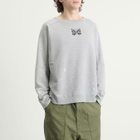 Needles Men's Deconstructed Crew Neck Sweatshirt in Heather Grey
