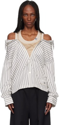 Maison MIHARA YASUHIRO Off-White & Beige Triple Layered Stripe Shirt