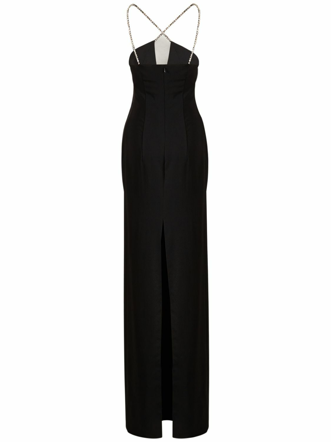 AZZARO Stretch Viscose Crepe Halter Neck Dress