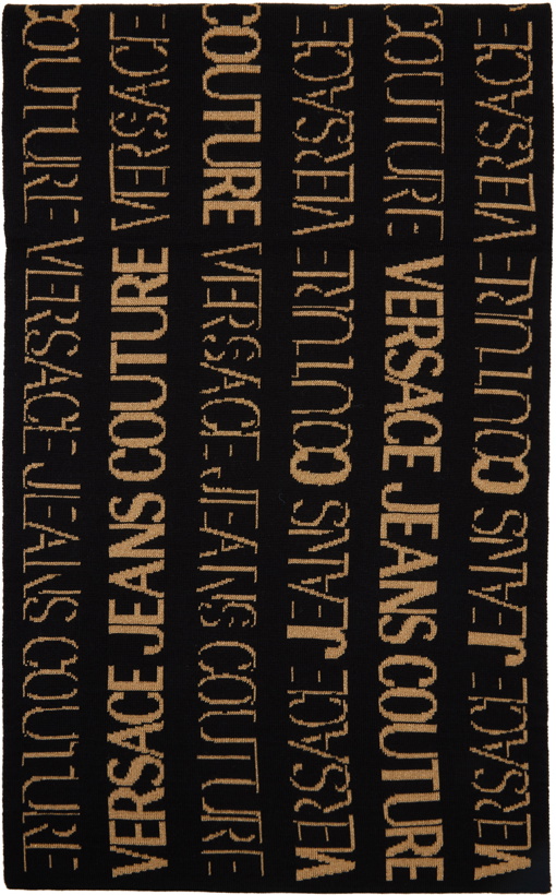 Photo: Versace Jeans Couture Black & Gold Logo Scarf