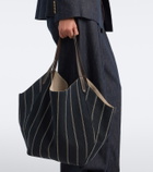 Brunello Cucinelli Monili striped canvas tote bag