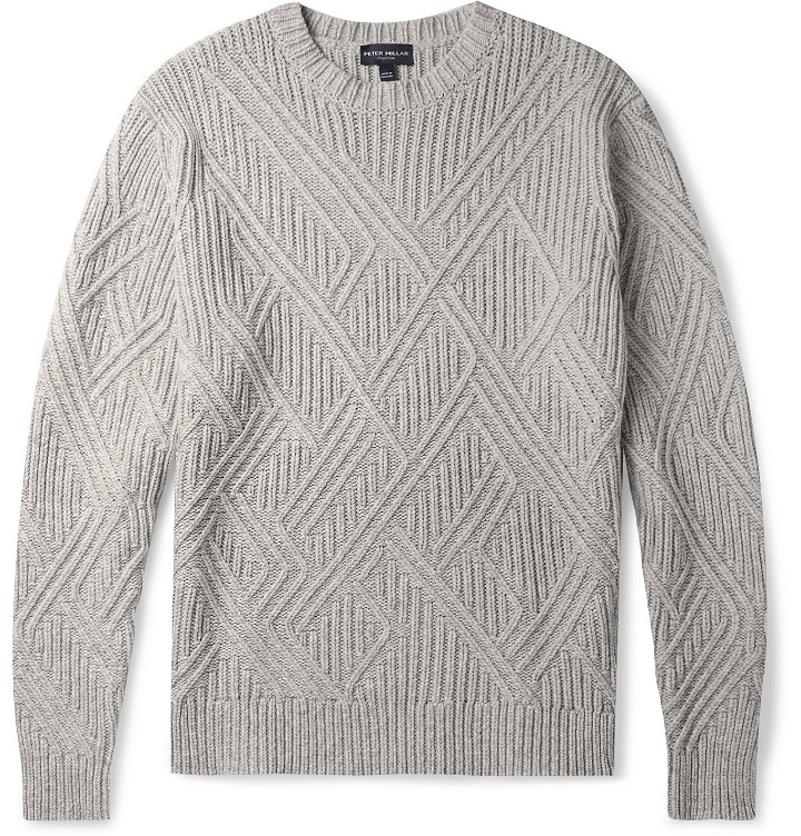 Photo: Peter Millar - Chalet Textured Wool-Blend Sweater - Gray