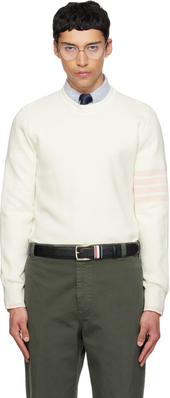 Photo: Thom Browne Off-White Milano Stitch 4-Bar Sweatshirt
