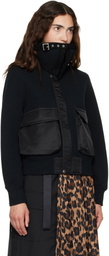 sacai Black Sponge Sweat Blouson Jacket