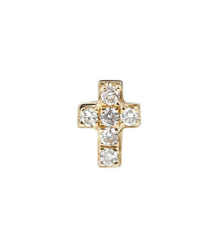 Photo: Sydney Evan Tiny Cross 14kt gold and diamonds earring