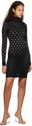 Maisie Wilen Black Perforated Minidress