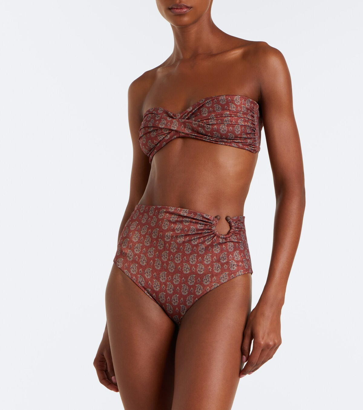 Johanna Ortiz Printed bandeau bikini top