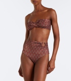 Johanna Ortiz Printed bandeau bikini top