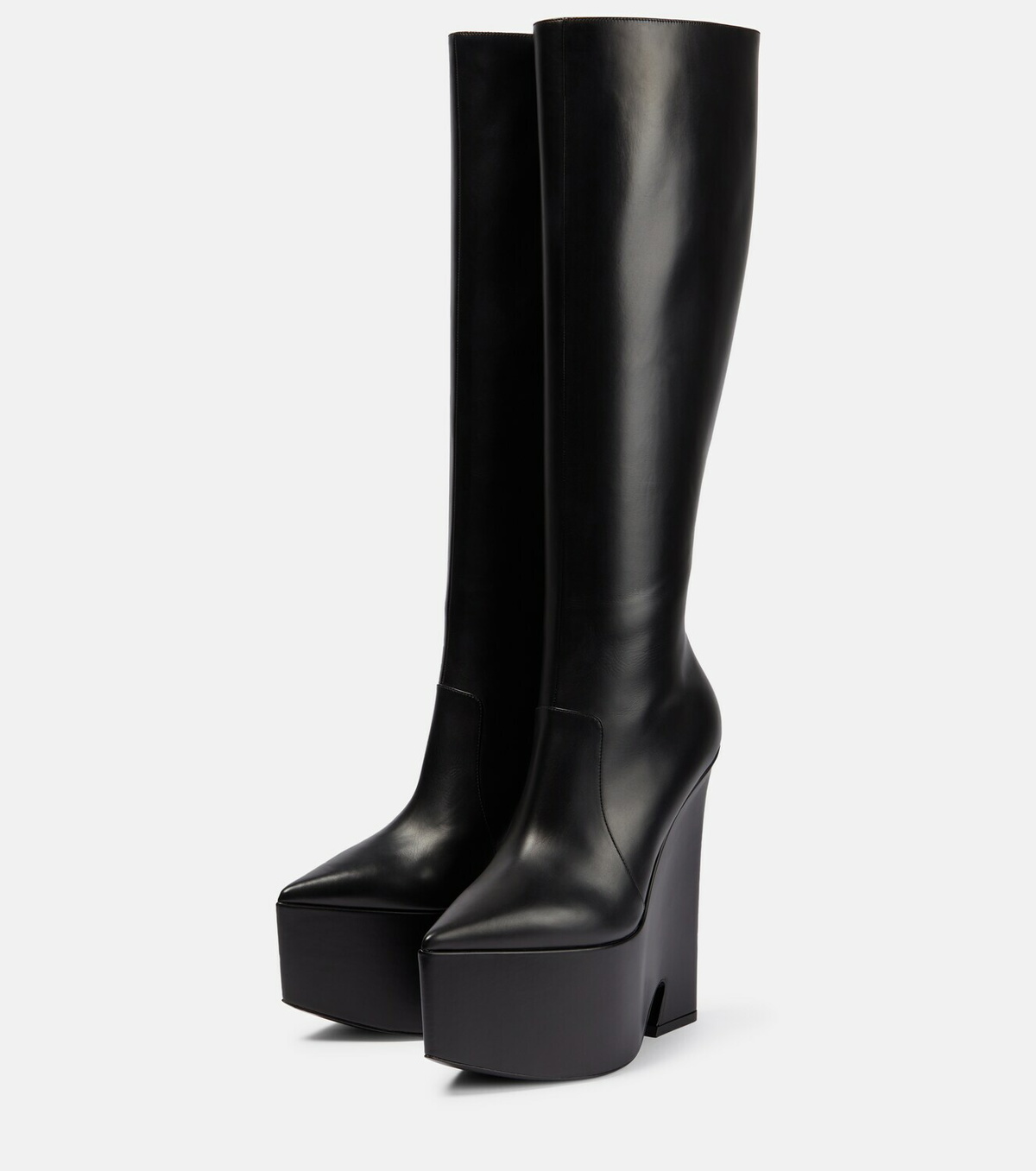 Versace - Tempest leather platform knee-high boots