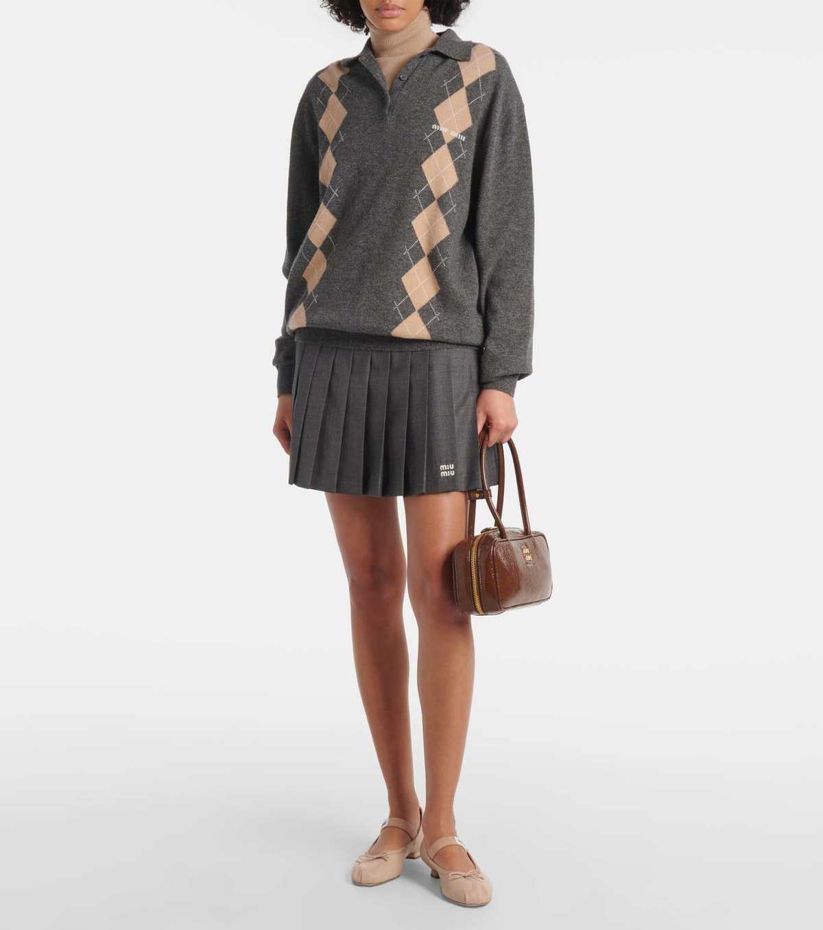 Miu Miu Mj leather ballet flats