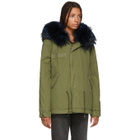 Mr and Mrs Italy Green and Blue Quilted Fur Jacket