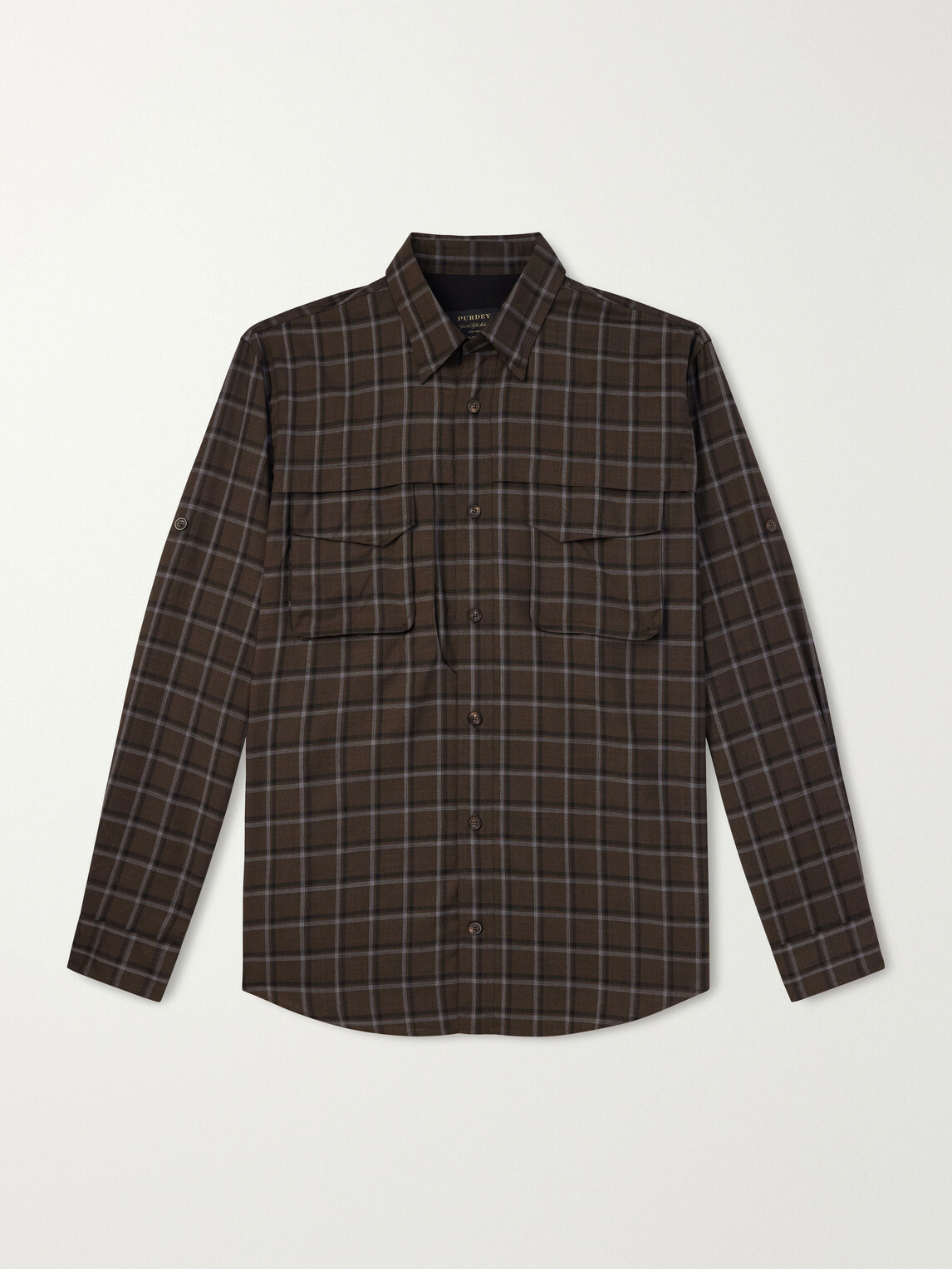 Purdey - Checked Wool Shirt - Brown
