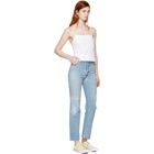 Re/Done Blue Ultra High-Rise Straight Jeans