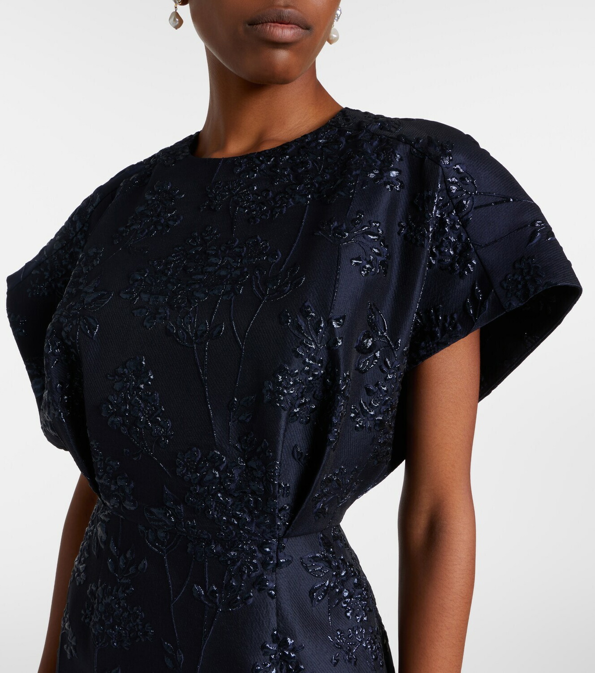 Carolina Herrera Fan floral jacquard gown